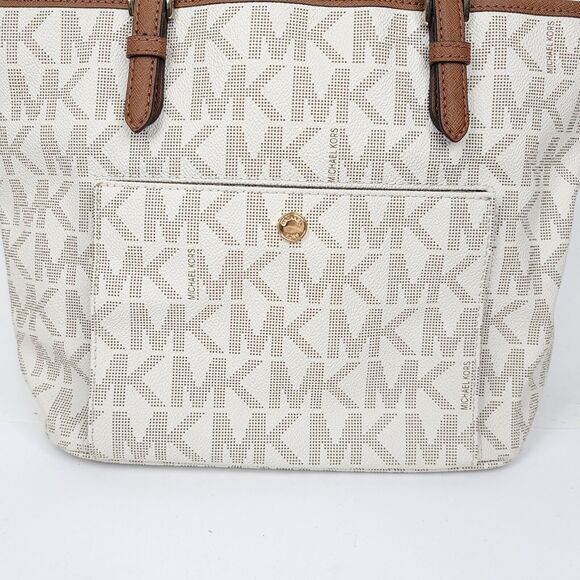 Michael Kors Jet Set Large Signature Tote Shoulder Bag Logo Womens - Picture 8 of 12